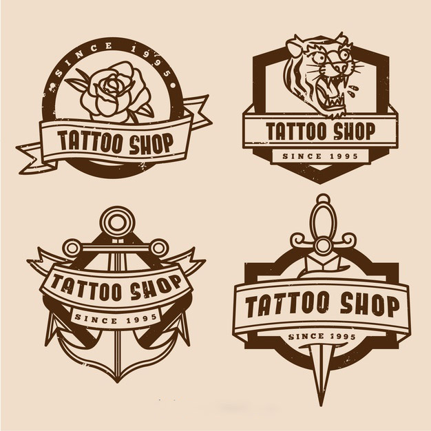 纹身店徽章logo标志