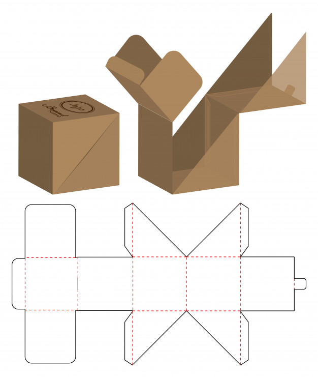 异形包装盒刀版展开图模板