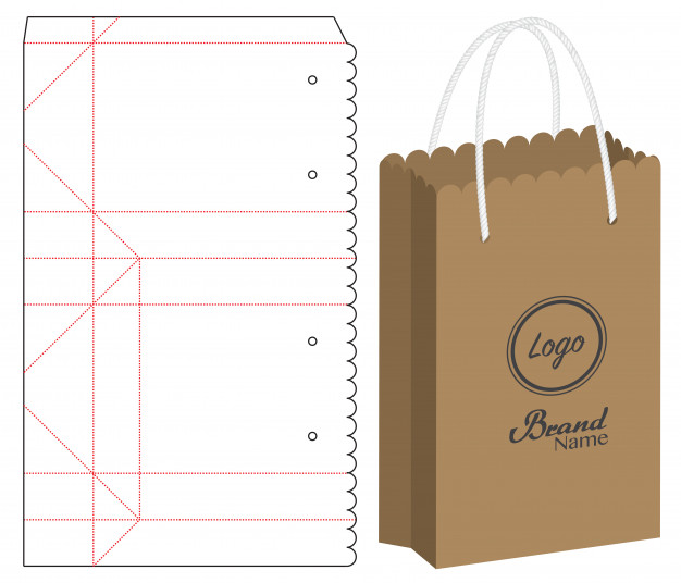 合图网 矢量素材 设计模板 手提袋包装盒展开图刀版模板