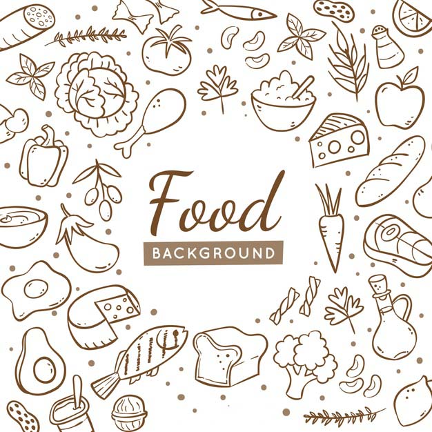 手绘食品背景