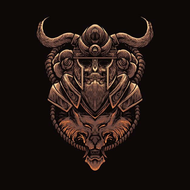 维京人＆狼战士手绘