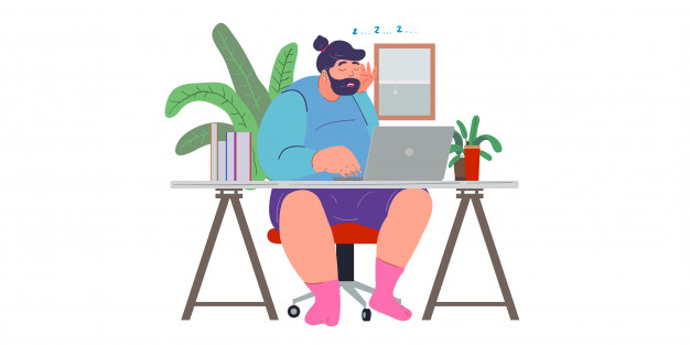 一名男子在家工作,预防新型冠状病毒,covid-19大流行。