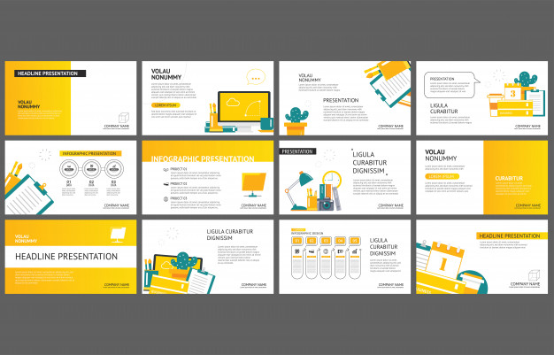 黄色企业宣传册画册模板，