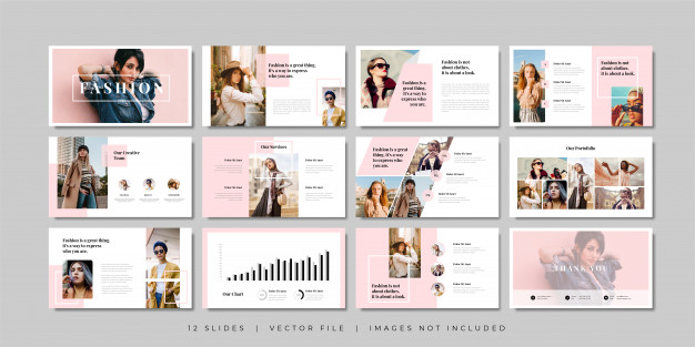 时尚简约大气的宣传册画册PPT模板，