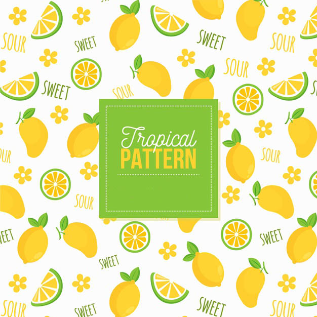 手绘柠檬图案花纹