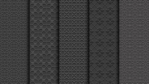 黑色无缝平铺花纹