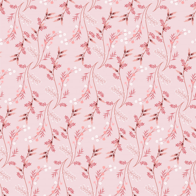 复古甜蜜的手绘草甸花卉花朵图案无缝平铺纹理，