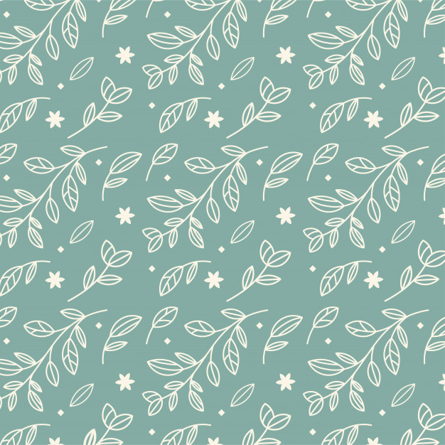 在绿色背景上的花卉花朵图案