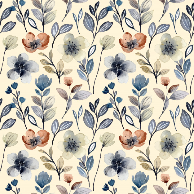 水彩无缝平铺花纹