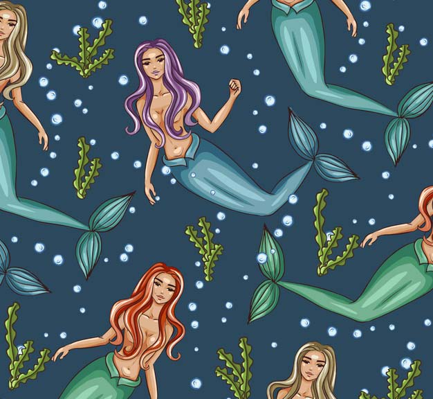 手绘的美人鱼图案