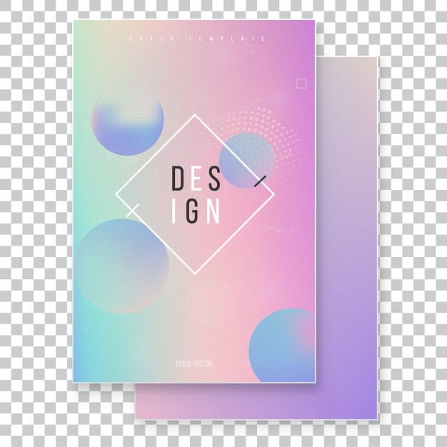 前卫现代渐变镭射封面单页模板，90年代，80年代的复古风格，