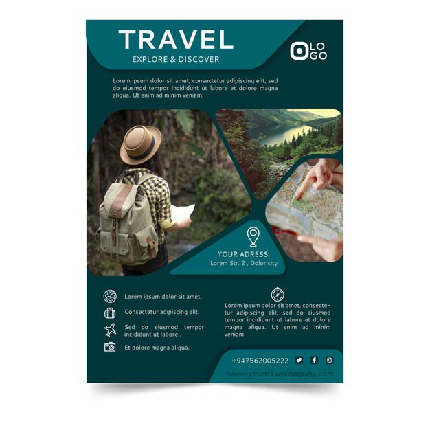 旅行海报，单页模板