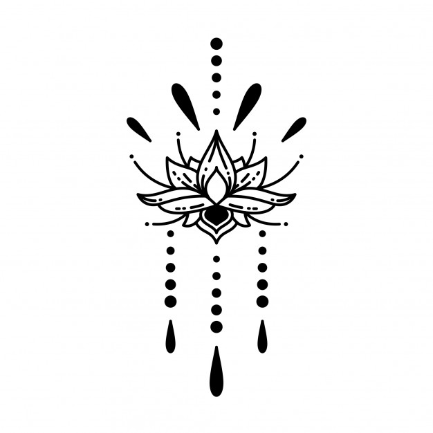 几何纹身花纹图案莲花