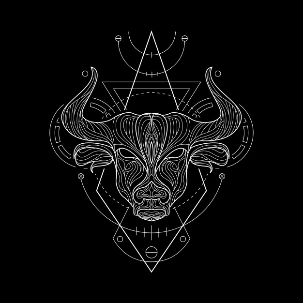 黄道十二宫金牛座的几何风格十二星座