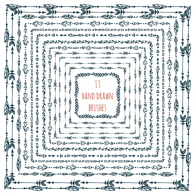 手绘花卉艺术边框花纹一套