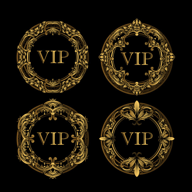 欧式华丽金色边框徽章