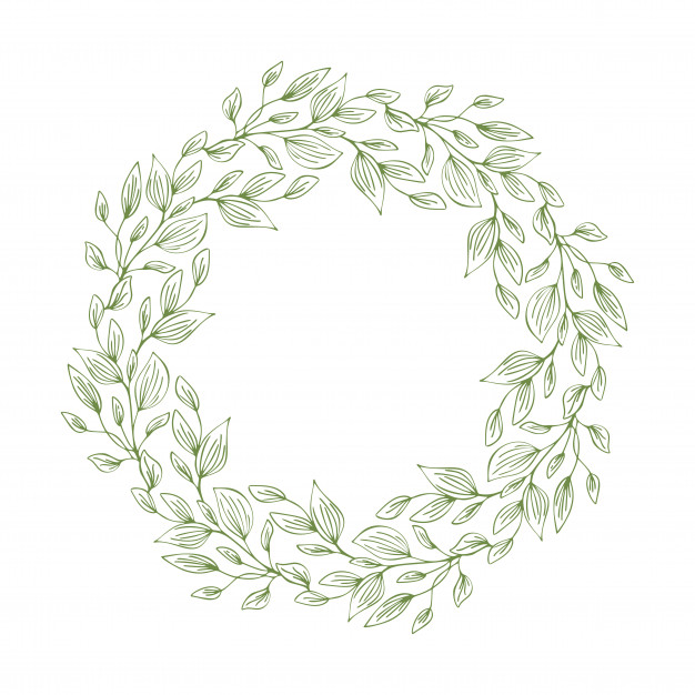 花环的树枝和树叶的边框