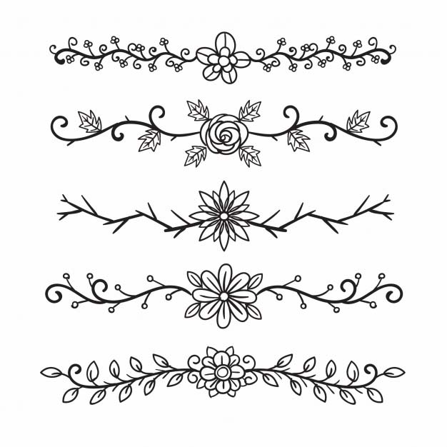 手绘花纹分割线装饰合集