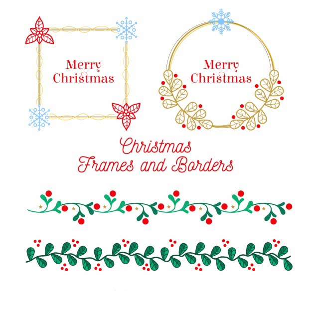 可爱的圣诞花纹边框