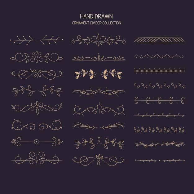 手绘装饰分隔线合集