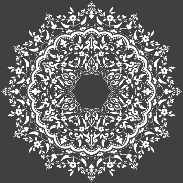 锦缎和蔓藤花纹元素花边