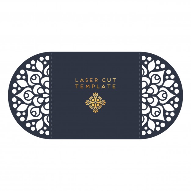 婚礼邀请函镂空模板，复古装饰元素