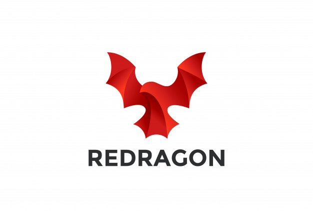 飞行的龙红标志logo图标，