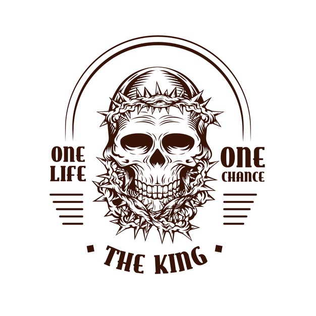 复古黑帮骷髅纹身LOGO标志