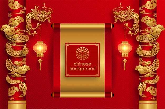 中国风华丽婚礼庆典花朵花纹背景海报元素