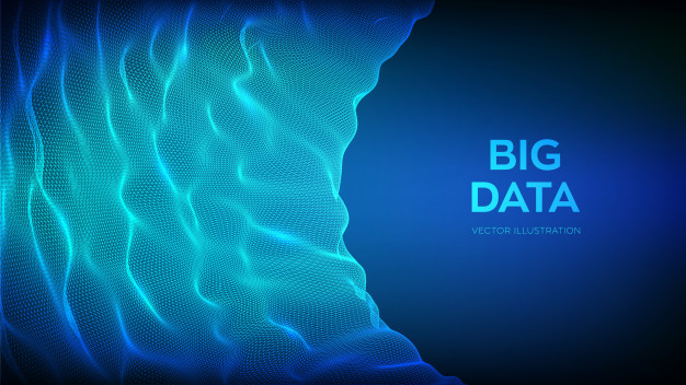 抽象科学背景，圆网格波纹，球面湍流，