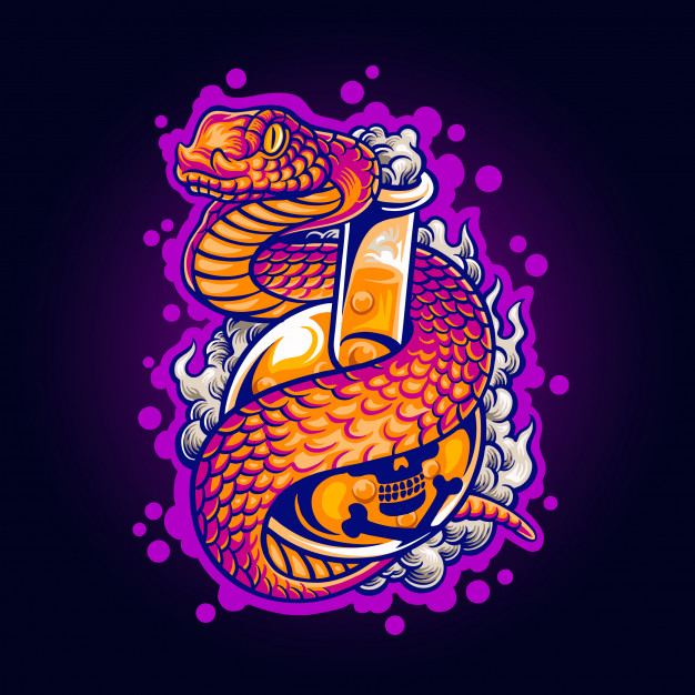 毒蛇插画