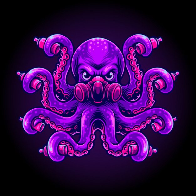 八爪鱼涂鸦插画吉祥物