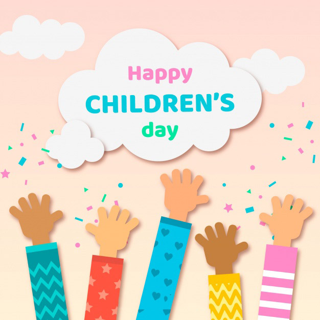 六一儿童节手绘手臂背景