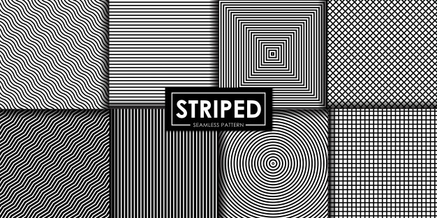 黑色和白色的条纹抽象无缝模式花纹模式