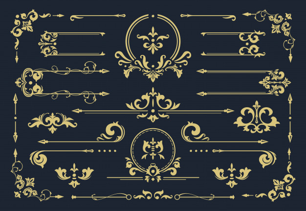 经典欧式装饰边框,复古标题框分割线
