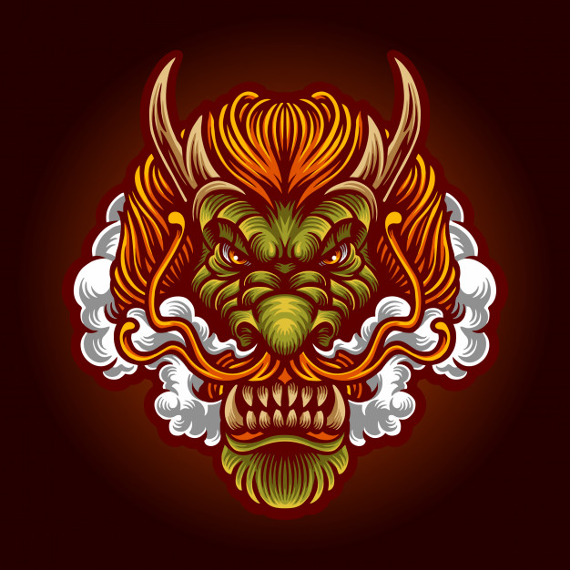 喷气的神龙头插画