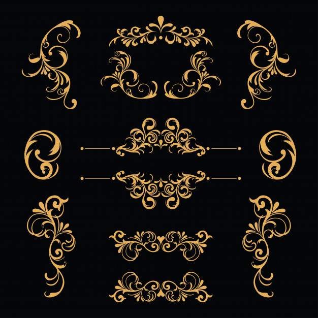 传统花纹分割线标题装饰元素集