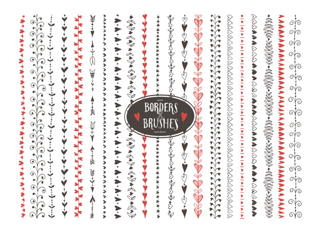 无缝的装饰涂鸦爱心元素