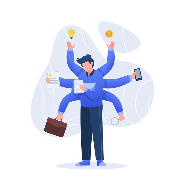 多任务工作概念插画