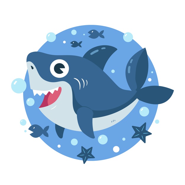 卡通风格小鲨鱼