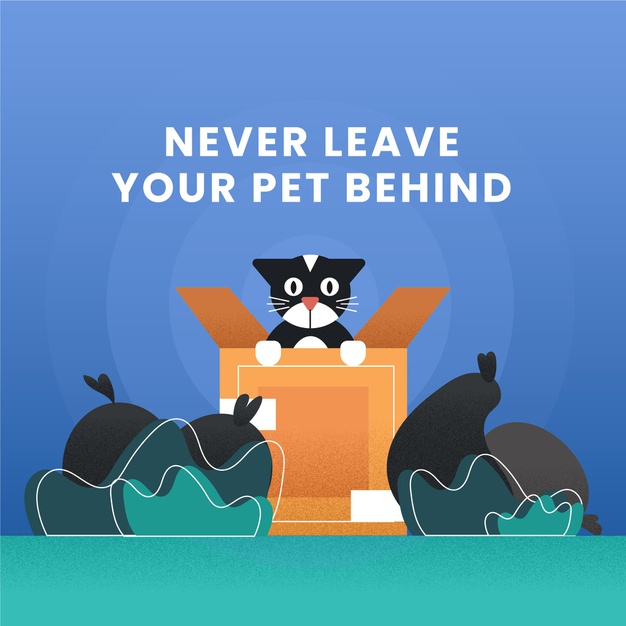 不要遗弃你的宠物，公益插画