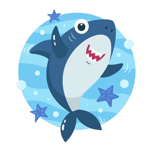 卡通风格的小鲨鱼