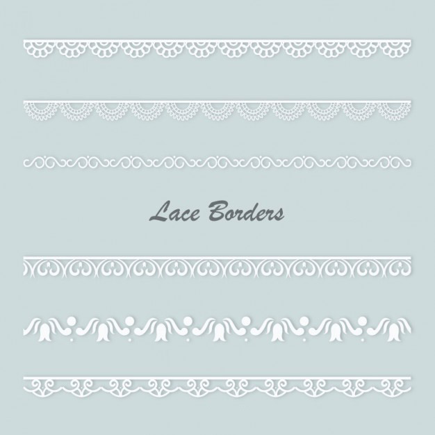 白色蕾丝花纹边框线条