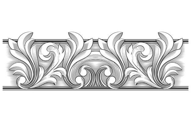 写实的手绘装饰边框花纹元素