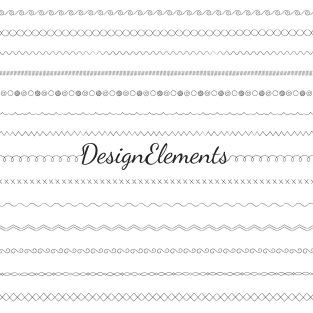 可爱的手绘边框装饰线条分割线合集