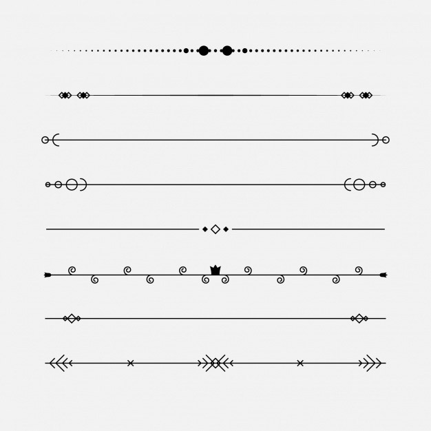 手绘枝叶花卉花朵装饰线条分割线
