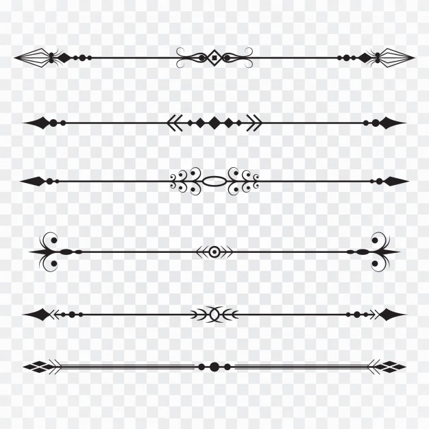 手绘枝叶花卉花朵装饰线条分割线