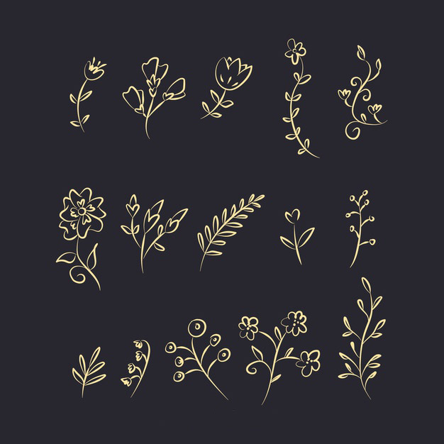 手绘花卉花朵装饰元素