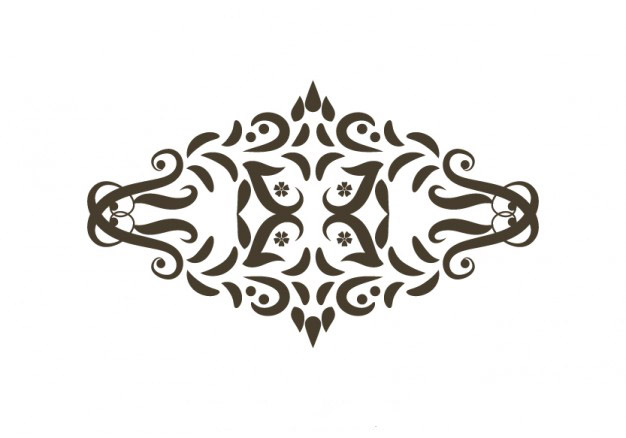 复古花卉花朵文字边框装饰花纹元素