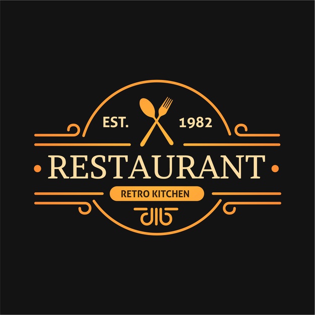 复古西餐厅徽标logo标志